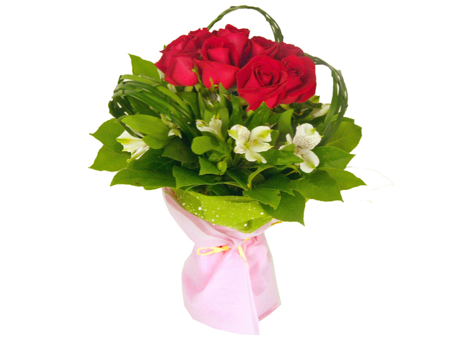 Florist Flower Bouquet - Red Hearts Bouquet - P6793 Photo