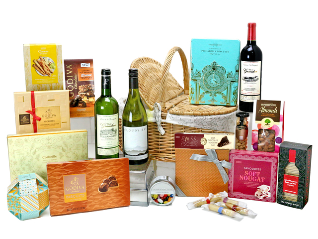 Wine n Food Hamper - Premium Picnic Fine Wine And Food Gift Hamper FH82 - L76603951b Photo